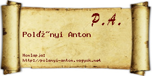 Polányi Anton névjegykártya